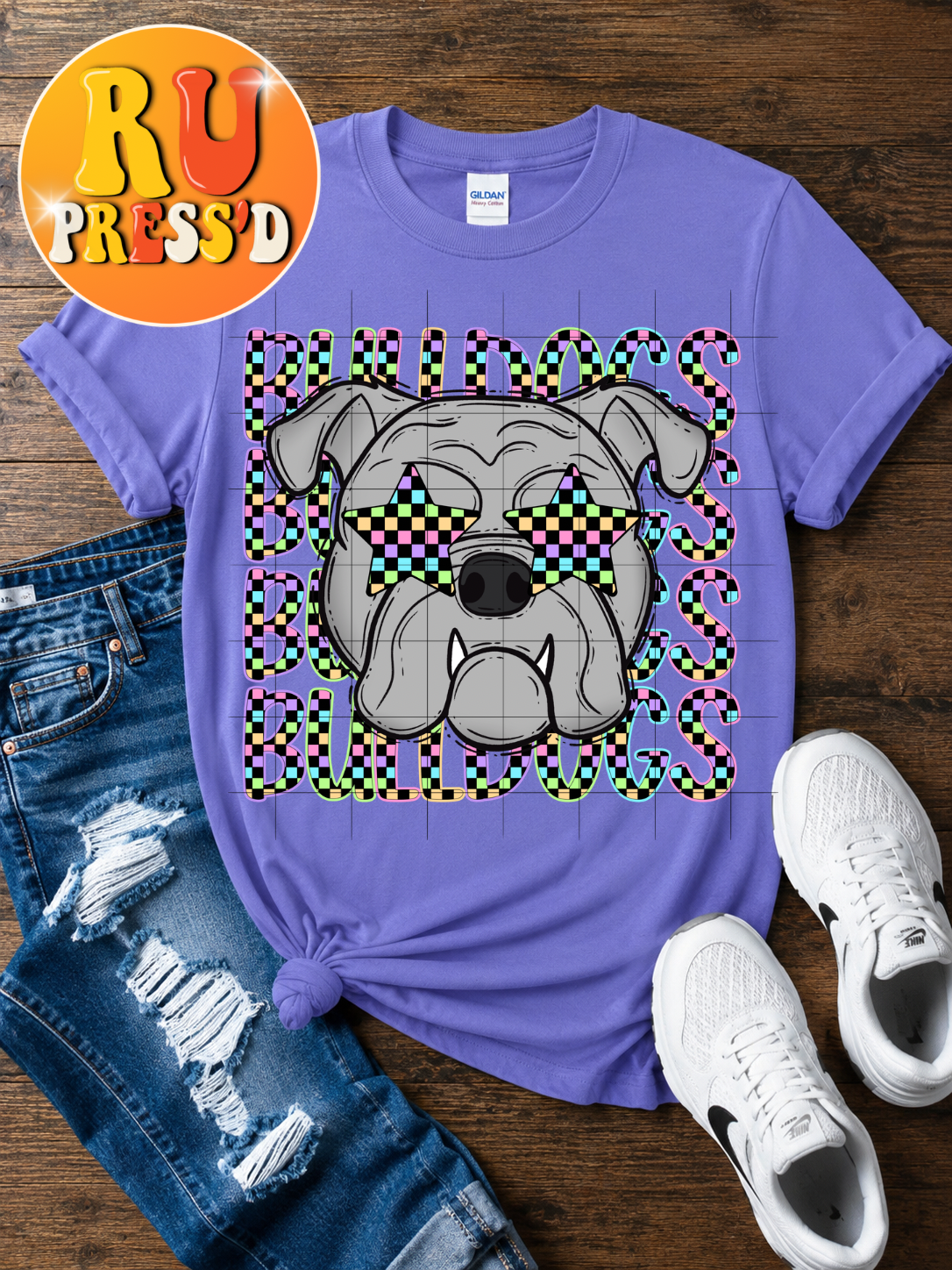 Colorful Checkered Bulldogs