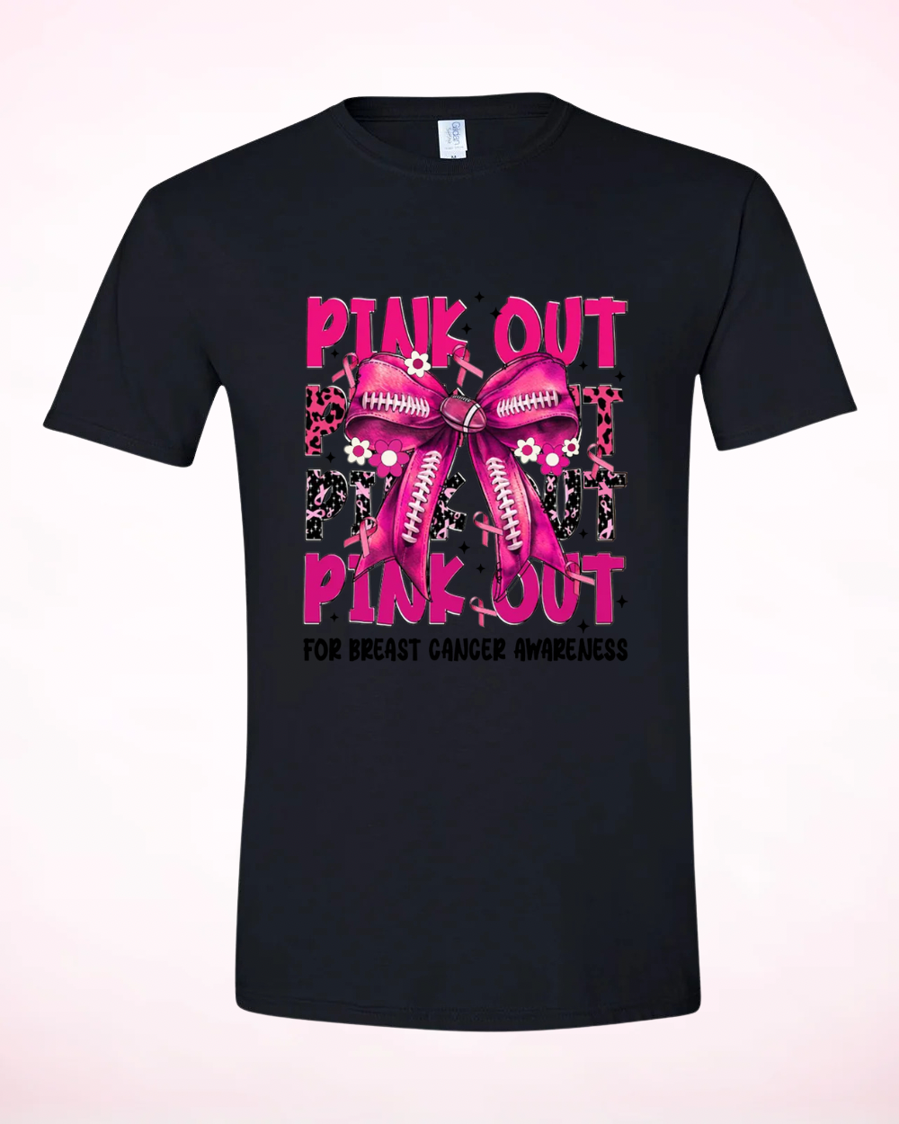 Pink Out Football Bow