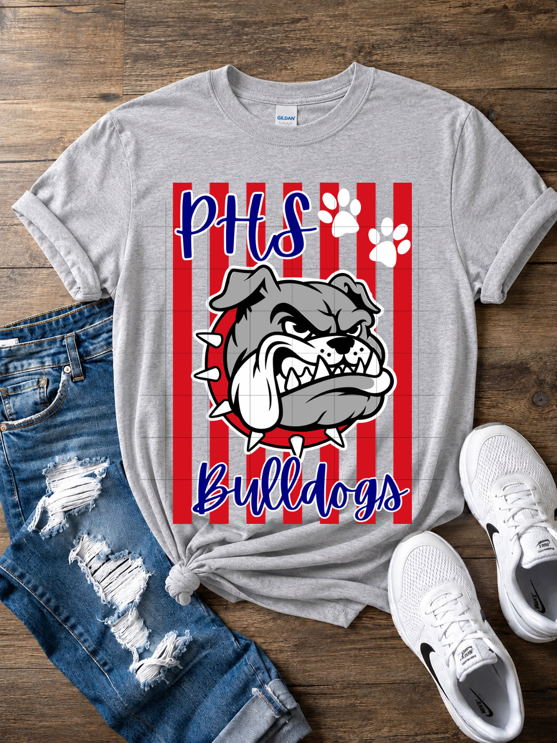 PHS Bulldogs Striped