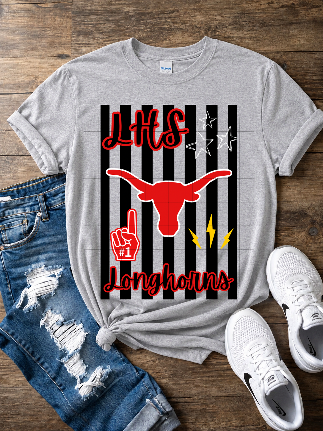 LHS Longhorns Striped