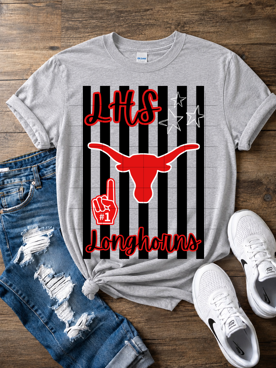 LHS Longhorns Striped